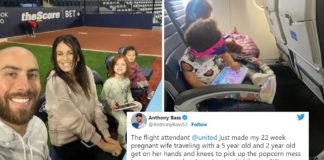 Anthony Bass de la MLB dit que l'hôtesse de l'air a obligé sa femme enceinte à nettoyer le désordre de pop-corn de leur enfant sur le sol
