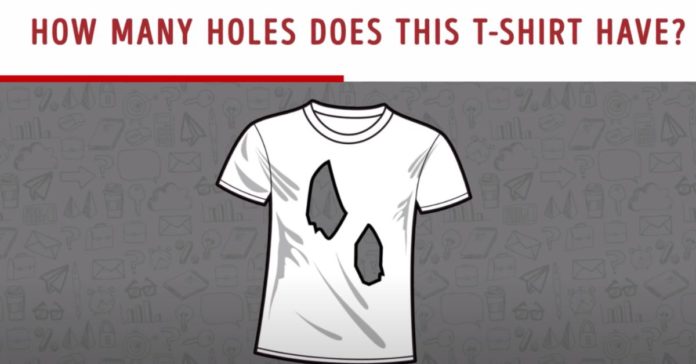 Du vil sandsynligvis ikke være i stand til at gætte, hvor mange huller denne skjorte faktisk har i den
