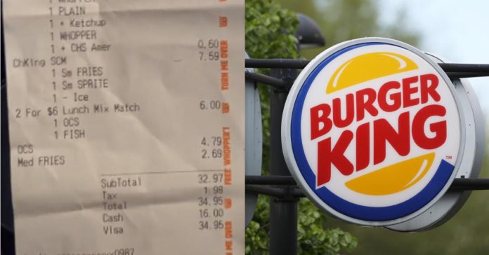 Una donna afferma che un dipendente di Burger King le ha addebitato un extra e ha intascato il denaro: 