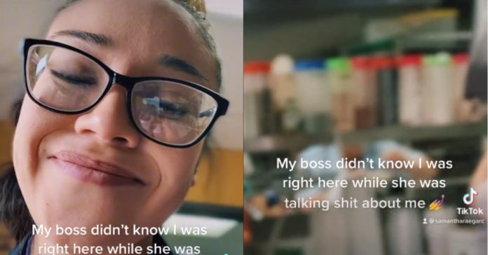 陰口で上司の話を記録する女性がバイラル ビデオで辞める
