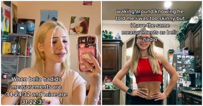 Användare av sociala medier jämför sina kroppsmått med Bella Hadid i Toxic New Trend
