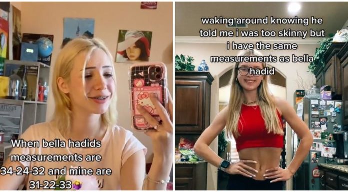 Användare av sociala medier jämför sina kroppsmått med Bella Hadid i Toxic New Trend
