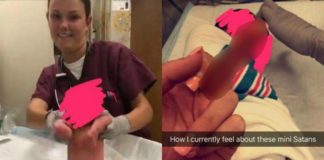 "충격적인" 소셜 미디어 게시물에서 신생아를 뒤집은 후 해고 된 해군 간호사
