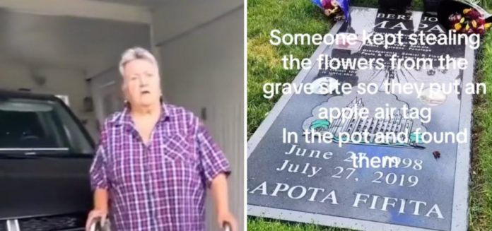 Apple AirTag 抓获一名女子多次从墓地偷花
