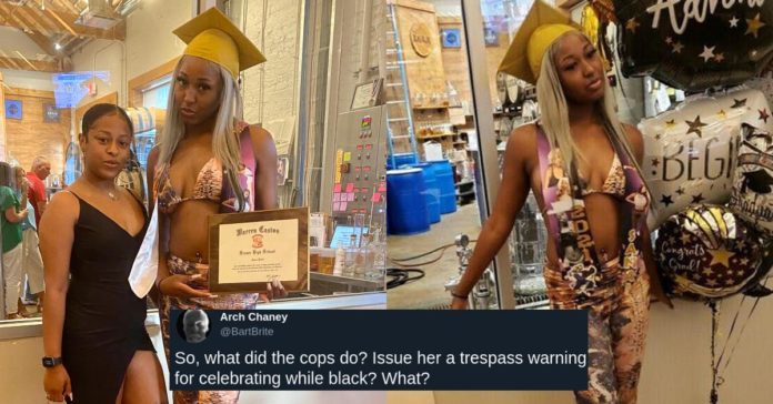 식당에서 졸업 복장을 요구하는 흑인 십대를 경찰에 신고
