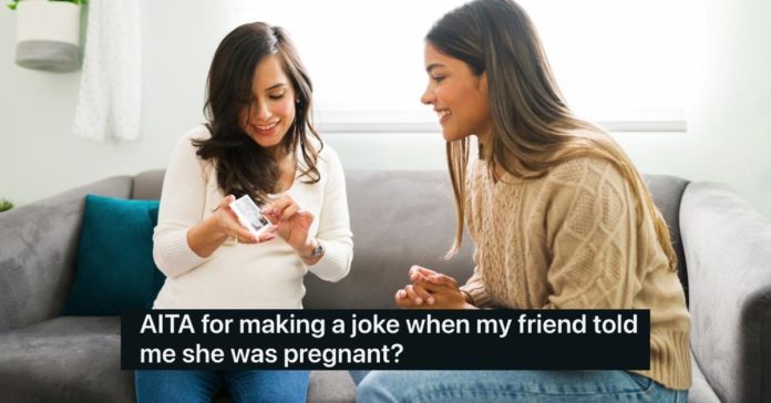 女性が友人の妊娠について無神経な冗談を言うとネットが反応
