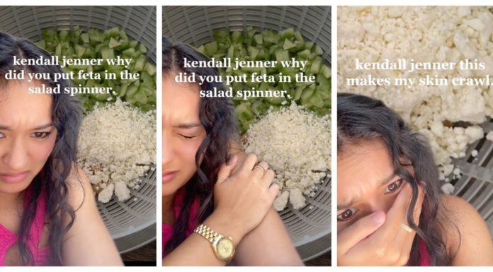 Kendall Jenner Lägg ost i en salladssnurra, Internet reagerar

