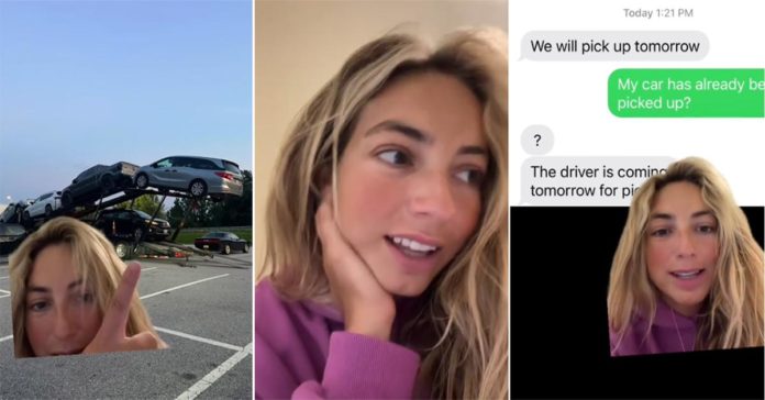 "Eu me encontrei com um cara aleatório em um estacionamento": Lady teme que o caminhão errado pegou seu carro
