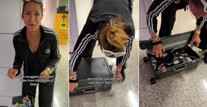 Attention Diet Coke Girlies: Den här kvinnan packade en resväska med det goda för semestern
