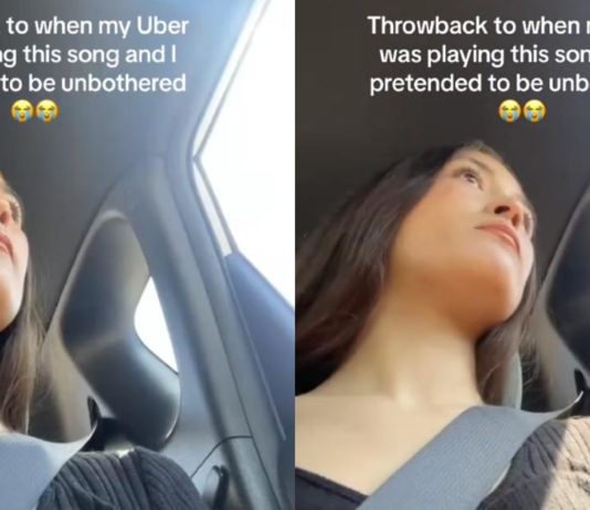 Kvindelig Uber-passager optager chauffør, der sprænger eksplicit sang, mens hun forsøger at optræde "Unbrothered"
