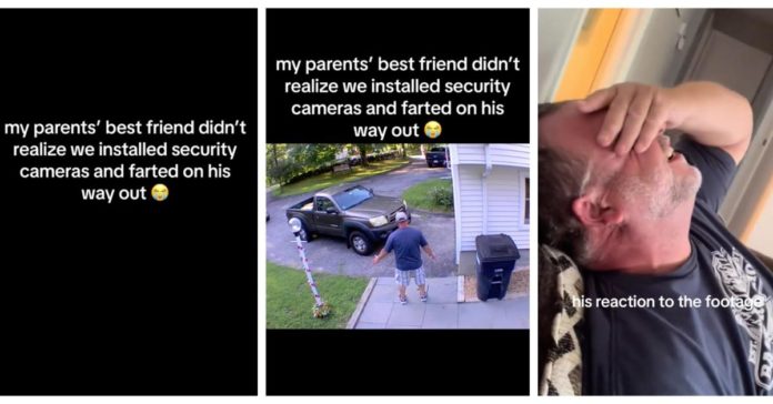 "Reaktionen var endnu sjovere!" — Pige fanger onkel prutter på sikkerhedskamera, viser ham optagelser
