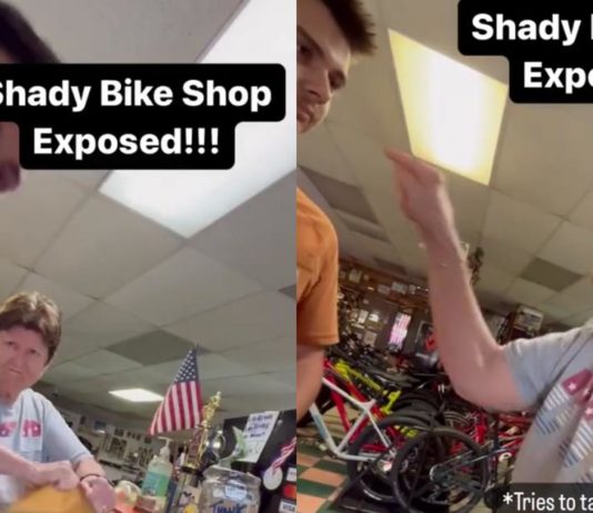「いかがわしい」店主が驚きの料金の支払いを拒否した後、自転車を盗もうとしていると顧客が主張
