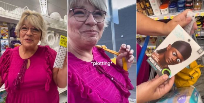 Una donna porta un pacchetto di occhi finti in Walmart "Attaccati ai marchi" ed è adorabile
