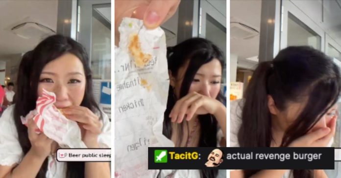 Une streameuse Twitch dit qu'elle a sorti un reçu de son hamburger chez KFC
