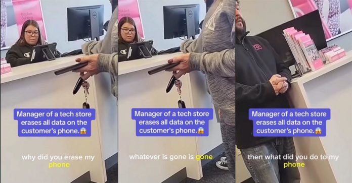 Phone Store Manager raderar kundens telefondata, kan inte bry sig om att förklara varför
