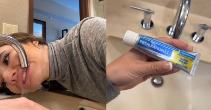 Una donna si lava accidentalmente i denti con una crema per emorroidi invece del dentifricio
