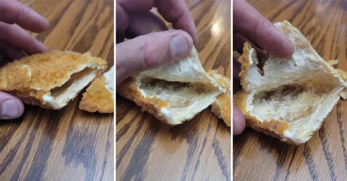Un uomo scopre che la polpetta del suo sandwich al pollo Wendy's è completamente vuota all'interno
