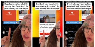 DoorDash varnar nu människor som inte tipsar att de kanske väntar LÄNGE på mat
