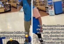 Mama kauft bei Walmart ein "An der Kasse belästigt und befragt" zum Kauf von Ausverkaufsartikeln

