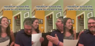 Mädchen macht liberalen Vater einen Scherz mit republikanischem Stipendienstreich und er kann nicht aufhören zu lachen
